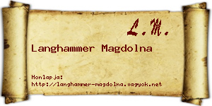 Langhammer Magdolna névjegykártya