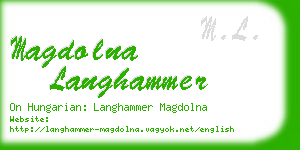 magdolna langhammer business card